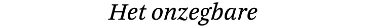 Het onzegbare 